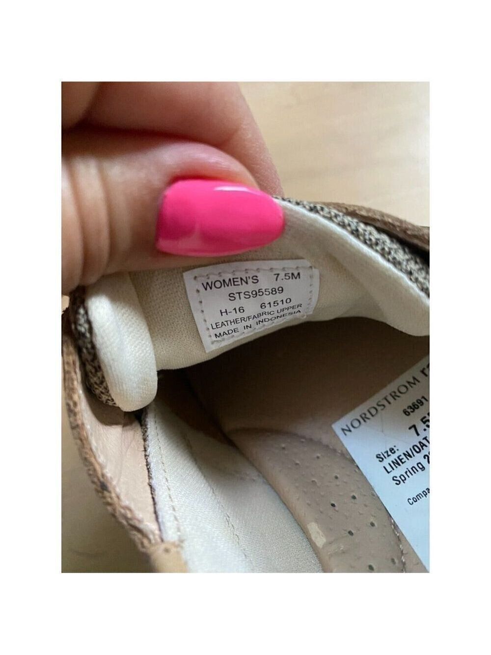 SPERRY BNWT Women boat shoe "songfish" canvas linen oat - Picture 7 of 9